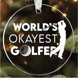 World's Okayest Golfer Ornament - Acrylic Christmas‎ Tree Holiday Decoration